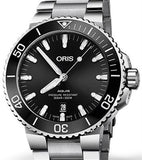Buy Shop Oris Aquis Date Black Dial Silver Steel Strap Watch for Men - 0173377304134-0782405PEB USA Online