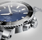 Buy Shop Oris Aquis Date Blue Dial Silver Steel Strap Watch for Men - 0173377304135-0782405PEB USA Online