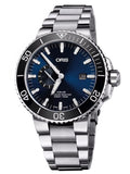 Buy Shop Oris Aquis Date Blue Dial Silver Steel Strap Watch for Men - 0173377304135-0782405PEB USA Online