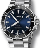 Buy Shop Oris Aquis Date Blue Dial Silver Steel Strap Watch for Men - 0173377304135-0782405PEB USA Online
