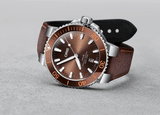 Buy Shop Oris Aquis Date Brown Dial Brown Leather Strap Watch for Men - 0173377304152-0752412EB USA Online