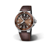 Buy Shop Oris Aquis Date Brown Dial Brown Leather Strap Watch for Men - 0173377304152-0752412EB USA Online