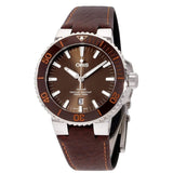 Buy Shop Oris Aquis Date Brown Dial Brown Leather Strap Watch for Men - 0173377304152-0752412EB USA Online
