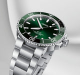 Buy Shop Oris Aquis Date Green Dial Silver Steel Strap Watch for Men - 0173377304157-0782405PEB USA Online