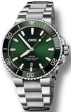 Buy Shop Oris Aquis Date Green Dial Silver Steel Strap Watch for Men - 0173377304157-0782405PEB USA Online