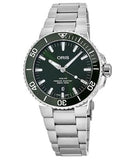 Buy Shop Oris Aquis Date Green Dial Silver Steel Strap Watch for Men - 0173377304157-0782405PEB USA Online