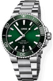 Buy Shop Oris Aquis Date Green Dial Silver Steel Strap Watch for Men - 0173377304157-0782405PEB USA Online
