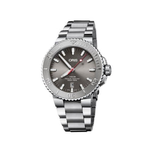 Buy Shop Oris Aquis Date Relief Grey Dial Silver Steel Strap Watch for Men - 0173377304153-0782405PEB USA Online