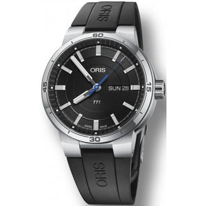 Buy Shop Oris TT1 Day Date Black Dial Black Rubber Strap Watch for Men - 0173577524154-0742406FC USA Online