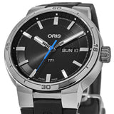 Buy Shop Oris TT1 Day Date Black Dial Black Rubber Strap Watch for Men - 0173577524154-0742406FC USA Online