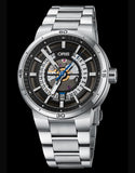 Oris TT1 Engine Date Skeleton Black Dial Silver Steel Strap Watch for Men - 0173377524124-0782408