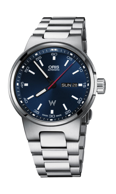 Buy Shop Oris Williams F1 Day Date Blue Dial Silver Steel Strap Watch for Men - 0173577164155-0782450 USA Online