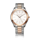 Michael Kors Slim Runway White Dial Two Tone Steel Strap Watch for Women - MK3204