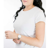 Daniel Wellington Iconic Link White Dial Silver Steel Strap Watch For Women - DW00100205