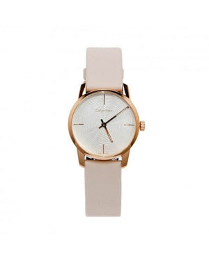 Buy Shop Calvin Klein City Silver Dial White Leather Strap Watch for Women - K2G236X6 USA Online