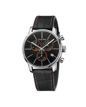 Buy Shop Calvin Klein City Chronograph Black Dial Black Leather Strap Watch for Men - K2G271C1 USA Online