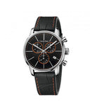 Calvin Klein City Chronograph Black Dial Black Leather Strap Watch for Men - K2G271C1