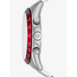 Buy Shop Michael Kors Layton Chronograph Red Dial Silver Steel Strap Watch For Men - MK8822 USA Online