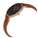 Buy Shop Daniel Wellington Classic Petite Durham Black Dial Brown Leather Strap Watch For Women - DW00100166 USA Online