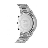 Buy Shop Daniel Wellington Iconic Chronograph Link Black Dial Silver Steel Strap Watch For Men - DW00100645 USA Online