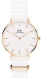 Buy Shop Daniel Wellington Classic Petit Dover White Dial White Nylon Strap Watch For Women - DW001000311 USA Online