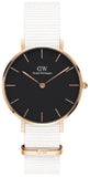 Buy Shop Daniel Wellington Classic Petit Dover Black Dial White NATO Strap Watch For Women - DW001000312 USA Online