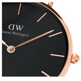 Buy Shop Daniel Wellington Petite Sheffield Black Dial Black Leather Strap Watch For Women - DW00100168 USA Online