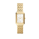 Fossil Raquel Three Hand Date White Dial Gold Steel Strap Watch For Women - ES5220