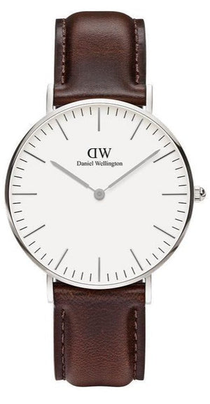 Buy Shop Daniel Wellington Classic Bristol White Dial Brown Leather Strap Watch For Women - DW00100056 USA Online
