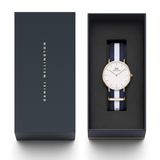 Buy Shop Daniel Wellington Classic Glasgow White Dial Two Tone NATO Strap Watch For Women - DW00100031 USA Online