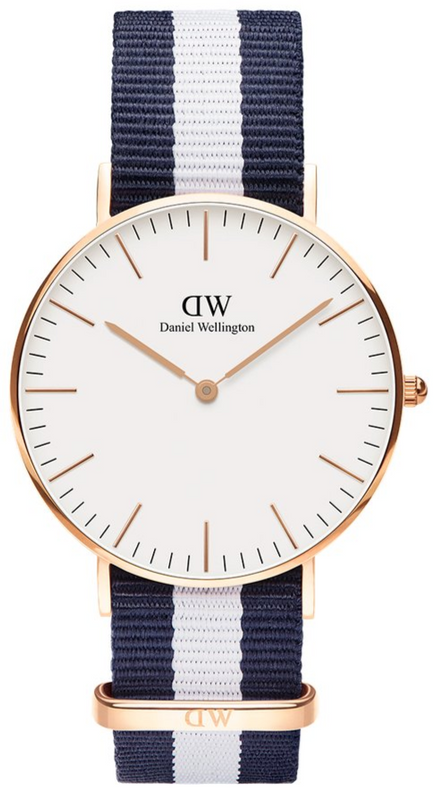 Buy Shop Daniel Wellington Classic Glasgow White Dial Two Tone NATO Strap Watch For Women - DW00100031 USA Online