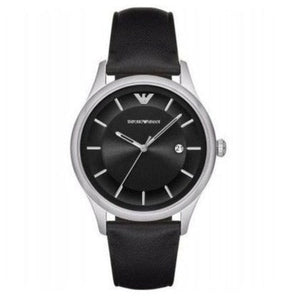 Buy Shop Emporio Armani Lambda Classic Quartz Black Dial Black Leather Strap Watch For Men - AR11020 USA Online
