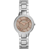 Buy Shop Fossil Virginia Taupe Dial Silver Steel Strap Watch for Women - ES4147 USA Online