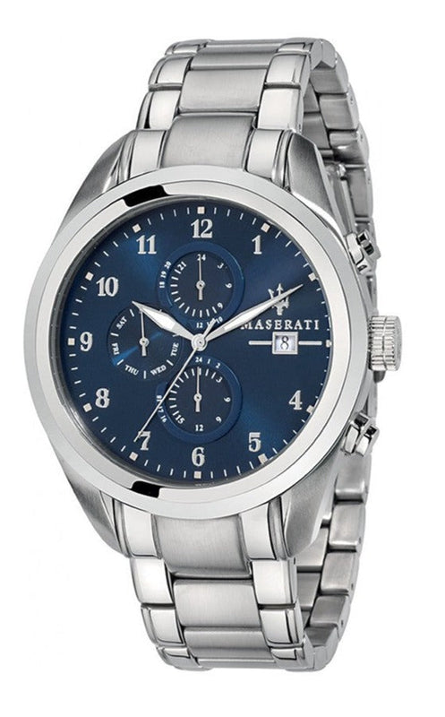 Buy Shop Maserati Traguardo Blue Dial Silver Steel Strap Watch For Men - R8853112505 USA Online
