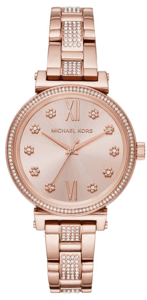 Buy Shop Michael Kors Sofie Quartz Rose Gold Dial Rose Gold Steel Strap Watch For Women - MK3882 USA Online