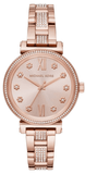 Buy Shop Michael Kors Sofie Quartz Rose Gold Dial Rose Gold Steel Strap Watch For Women - MK3882 USA Online