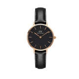 Buy Shop Daniel Wellington Classic Petite Sheffield Black Dial Black Leather Strap Watch For Women - DW00100224 USA Online