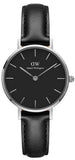 Buy Shop Daniel Wellington Classic Petite Sheffield Black Dial Black Leather Strap Watch For Women - DW00100236 USA Online
