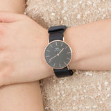 Buy Shop Daniel Wellington Classic Cornwall Black Dial Black NATO Strap Watch For Women - DW00100150 USA Online