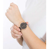 Daniel Wellington Petite Ashfield Black Dial Black Mesh Strap Watch for Women - DW00100307