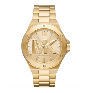 Buy Shop Michael Kors Lennox Three-Hand Quartz Gold Dial Gold Steel Strap Watch For Men - MK8939 USA Online