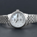 Buy Shop Tissot Le Locle Automatic Diamonds Mother of Pearl Dial Silver Steel Strap Watch For Women - T006.207.11.116.00 USA Online
