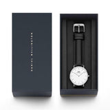 Buy Shop Daniel Wellington Classic Sheffield White Dial Black Leather Strap Watch For Women - DW00100053 USA Online