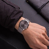 Buy Shop Calvin Klein Minimal Grey Dial Silver Mesh Bracelet Watch for Men - K3M211Y3 USA Online
