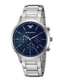 Buy Shop Emporio Armani Renato Chronograph Blue Dial Silver Steel Strap Watch For Men - AR2486 USA Online