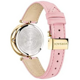 Buy Shop Versace Palazzo Empire Pink Dial Pink Leather Strap Watch for Women - VCO030017 USA Online