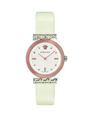 Buy Shop Versace Greca White Dial White Leather Strap Watch for Women - VELW00120 USA Online