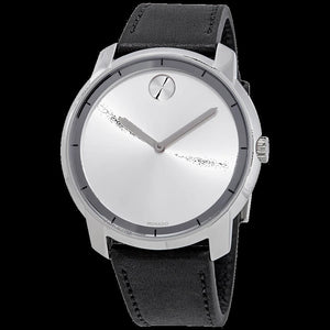 Buy Shop Movado Bold Silver Dial Black Leather Strap Watch For Men - 3600468 USA Online