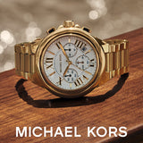 Buy Shop Michael Kors Camille Chronograph White Dial Gold Steel Strap Watch For Women - MK7270 USA Online