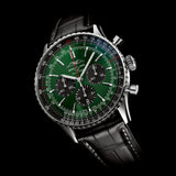 Buy Shop Breitling Navitimer B01 Chronograph 46 Green Dial Black Leather Strap Watch for Men - AB0137241L1P1 USA Online